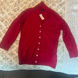 Talbot’s Women's Pink Pure Merino Wool Cardigan Sweater